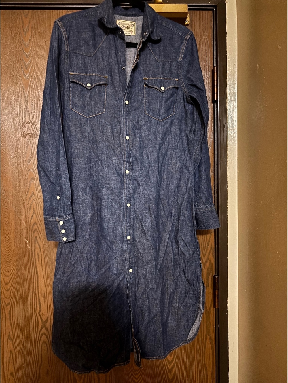Vintage Polo Ralph Lauren Denim Fall Midi Dress